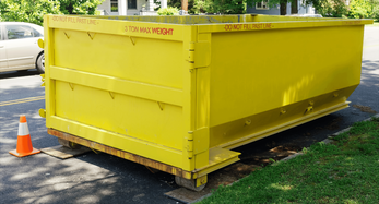 Yellow Painted Roll-Off Dumpster for Rental